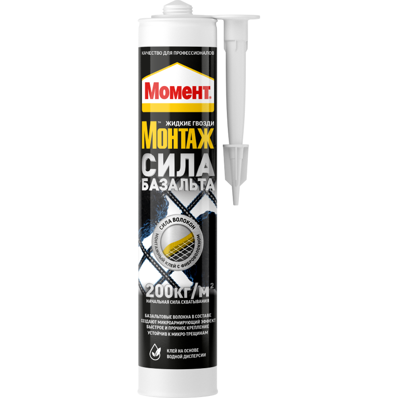 Клей монтажный Момент Монтаж Сила Базальта 400г Клей монтажный Момент Монтаж Сила Базальта 400г