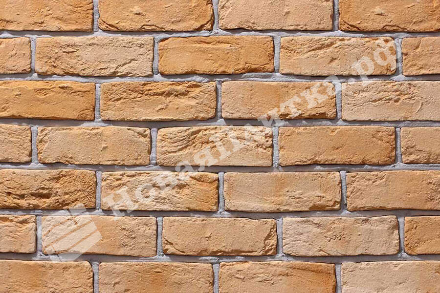 Декоративный кирпич  "Шамотный кирпич" 12-13, угловой элемент Декоративный кирпич  "Шамотный кирпич" 12-13, угловой элемент