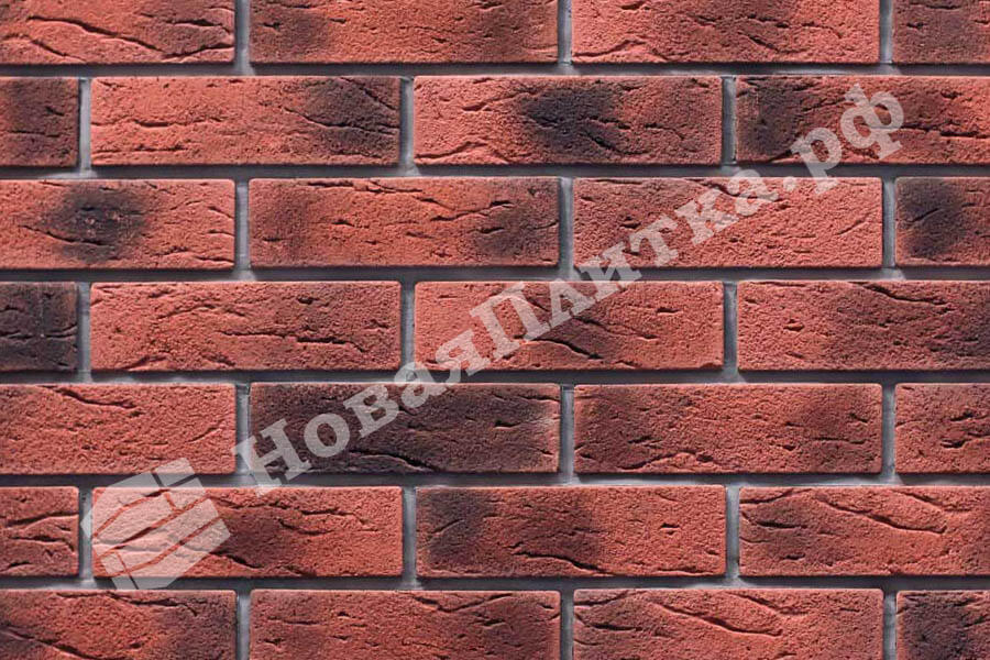 Декоративный кирпич  "Тонкий кирпич Мега" 07-28, плоский элемент Декоративный кирпич  "Тонкий кирпич Мега" 07-28, плоский элемент